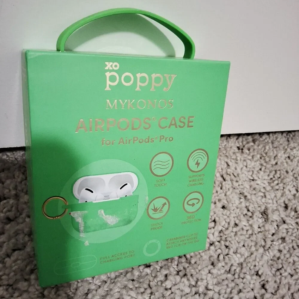 AirPods Pro Case XO Poppy Soft & Smooth Wireless Charging Green Case Brand New